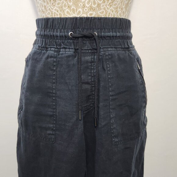 Athleta Cabo Women's Size 4 Black Linen Drawstring Elastic Waist Jogger #530642 - Picture 3 of 16